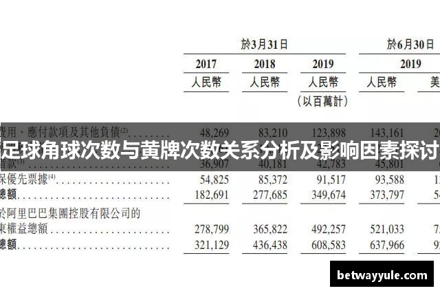 足球角球次数与黄牌次数关系分析及影响因素探讨